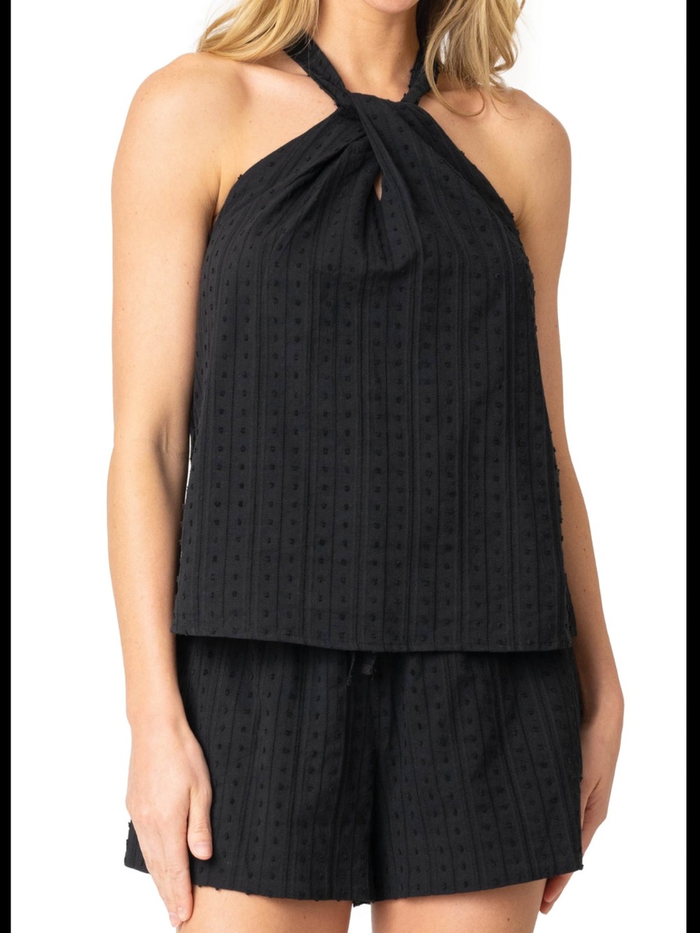 Twist Front Cotton Halter Top